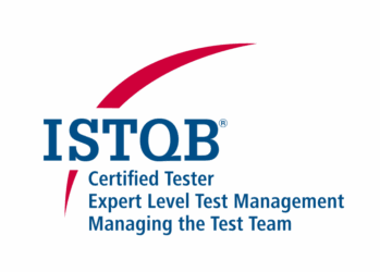 ISTQB Certified Tester Expert Level Test Management - Managing the Test Team (CTEL-TM-MTT) official logo featuring blue text and a red swoosh element against a white background.