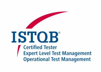 ISTQB Certified Tester Expert Level Test Management - Operational Test Management (CTEL-TM-OTM) official logo featuring blue text and a red swoosh element against a white background.